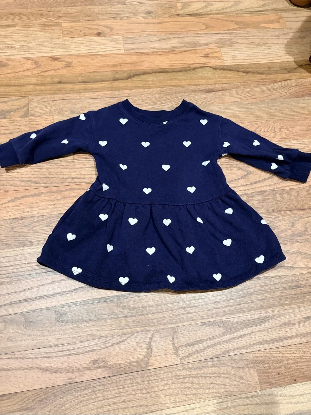 Gap toddler girl heart print long sleeve dress